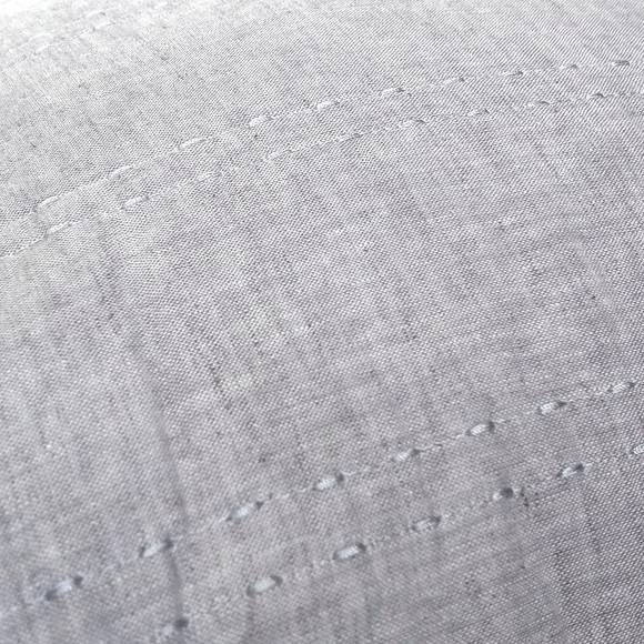 *Relisted* Tahari Home Set of 2 Euro Pillows Shams Pillow Inserts Chambray Blue - Picture 7 of 8